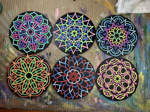 Life of Colour Mini Mandala Painting Kit Bundle of 6  - No Pens