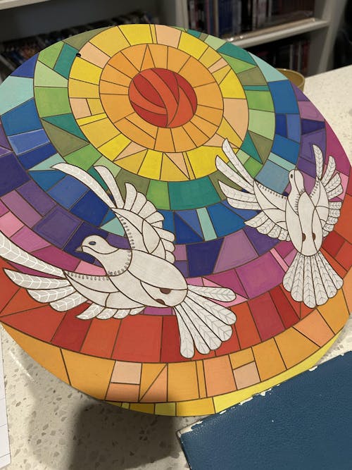 Life of Colour Mosaic Painting Kit - Doves of Peace with Acrylic markers