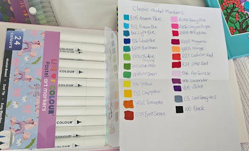 Art Markers - 24 Alcohol Based, Dual Tip Markers  - Pastel Colours
