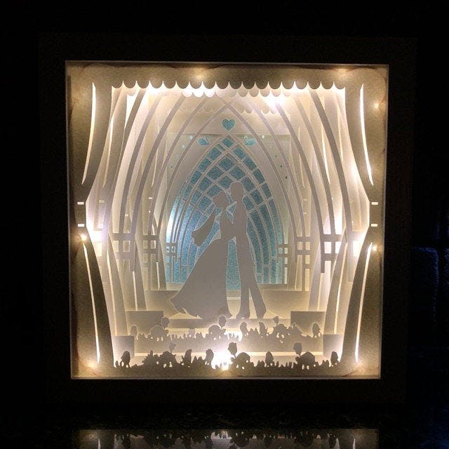 Wedding 2 – Paper Cut Light Box File - Cricut File - 20x26cm - LightBo
