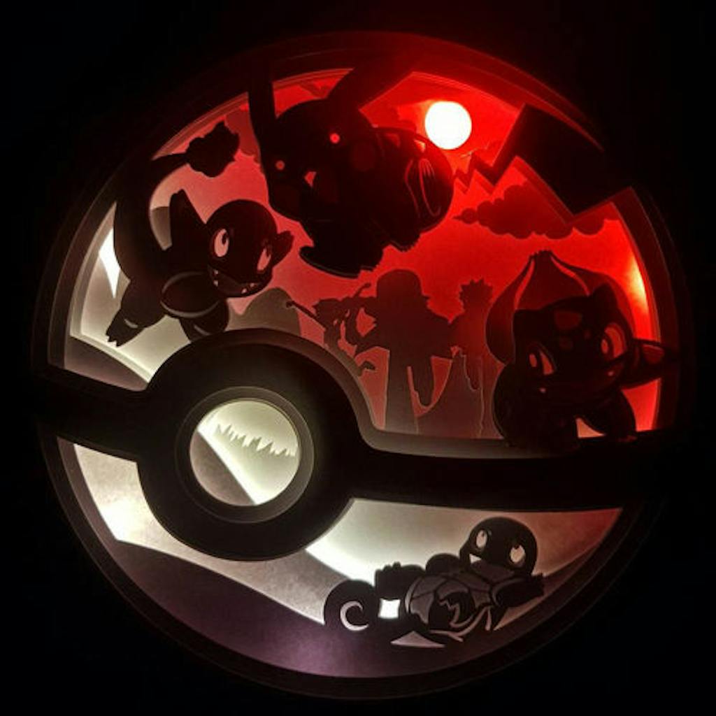 Pokemon 1 – Paper Cut Light Box File - Cricut File - 20x20cm - LightBo