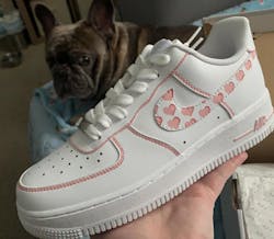 Pink Heart Custom Air Force 1s (Hand Painted)