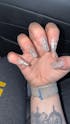 Nude Glitter Butterfly Medium Coffin 10pc Nails| Acrylic Handmade Press on Nails