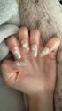 Floral Glam 10pc Cat Eye Acrylic Handmade Press-On Nails|Fake Nails Glue on Nails Short Nails
