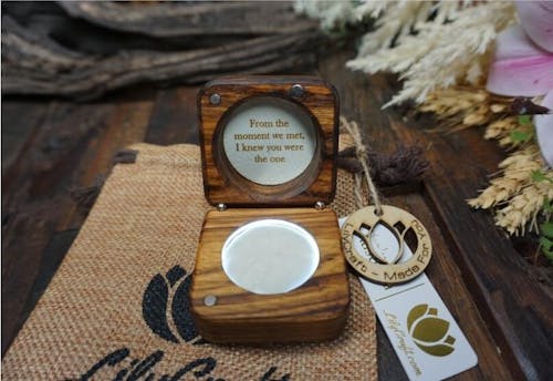 LED Light Engagement Ring Box with personalised engraving.