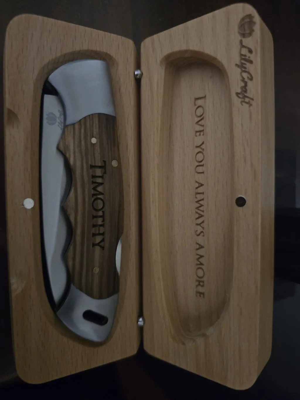 Precision Folding Knife - Zebra Wood Elegance