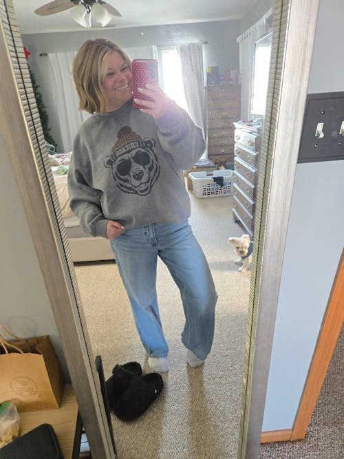 Bear With Chicago Beanie Graphic Sweatshirt