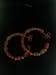 Hoop earrings with silver stones with adamantine quartz in pink tones