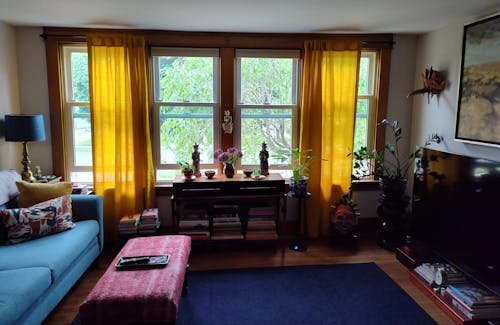 Linen Curtain with Rod Pocket and Header