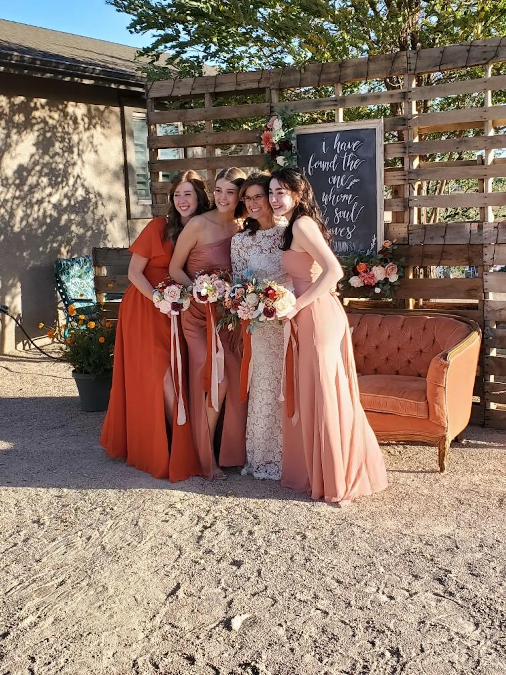 sunset terracotta bridesmaid dresses Sexy Side Slit Mermaid Off Shoulder Long Soft Satin Bridesmaid Dresses  Online main image 0