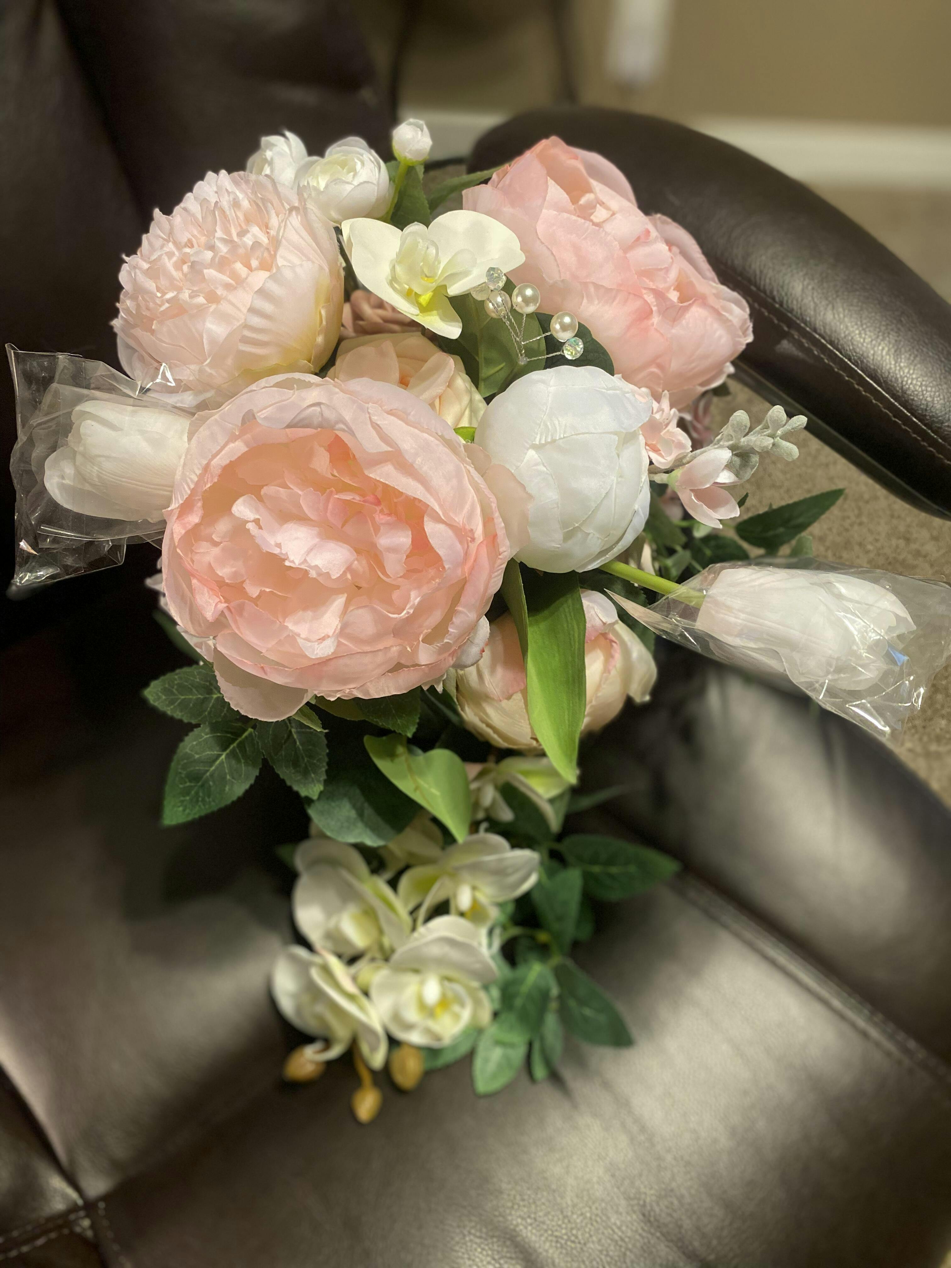 Deluxe Bridal Bouquet - Blush & Cream, Artificial Bouquet
