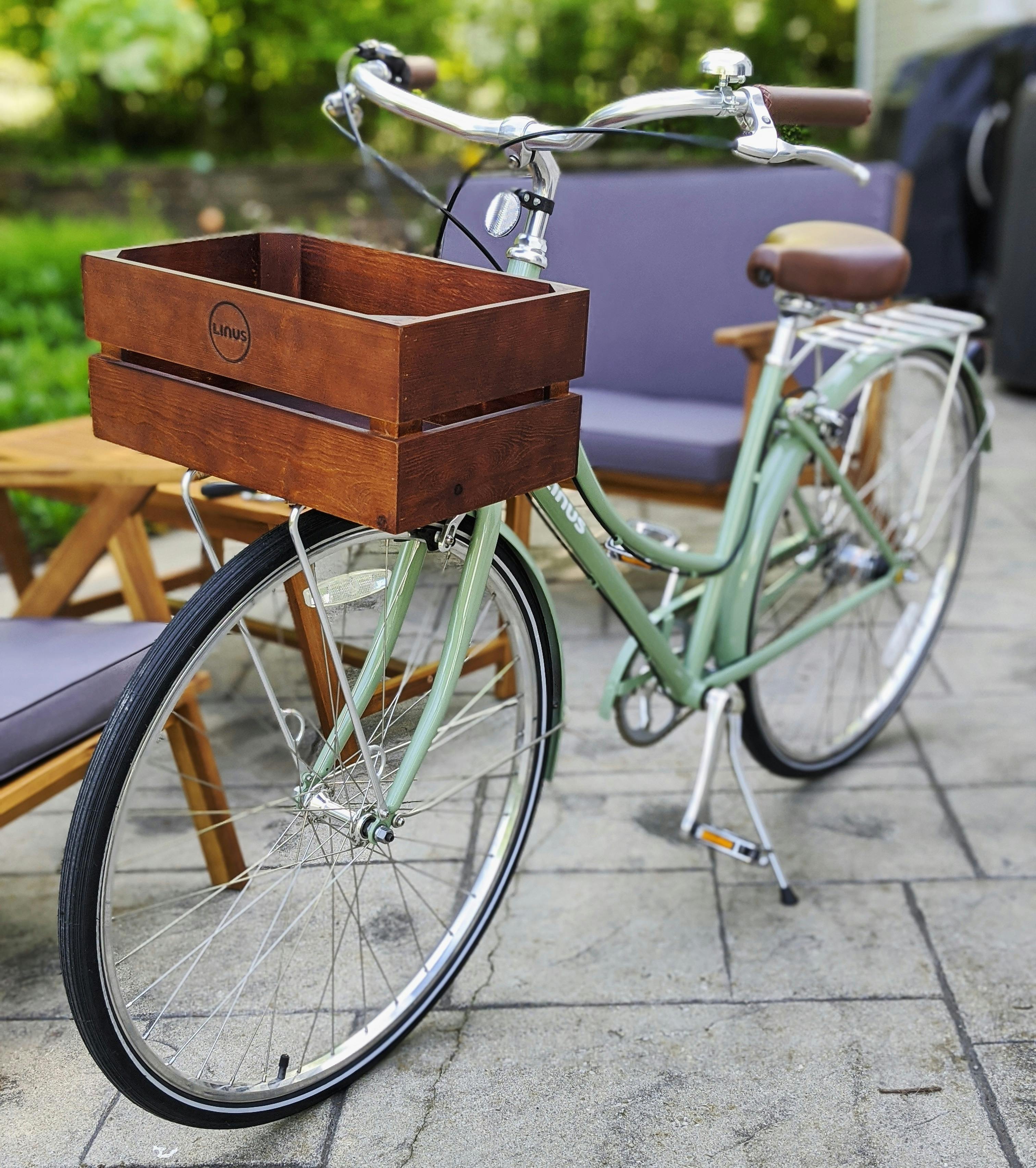 wooden bike crate