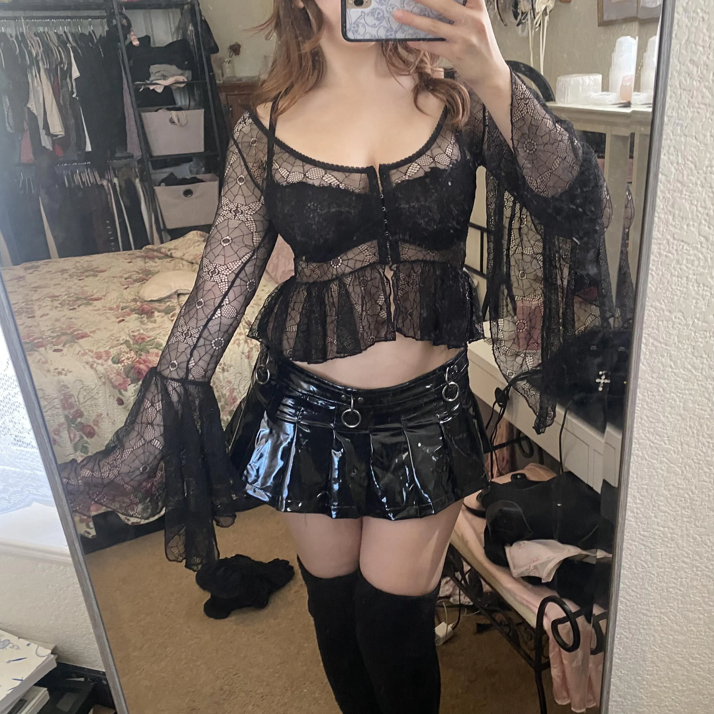 Detention Drama - Pleated Mini Skirt And Collar With Attached Tie
