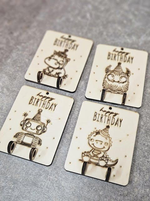 Geldgeschenkanhänger-Set digital Download – .svg, .jpg, .dxf, .png Datei für Laser, Plotter, CNC, Geburtstag, Tiere, Monster, Dino, Roboter