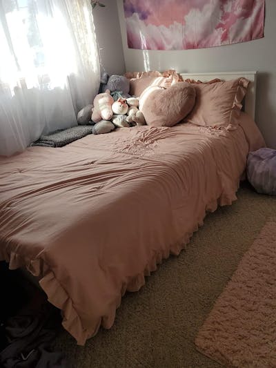 Ruffle Cute Lightweight Fluffy as Gift 3 Pieces Comforter Set