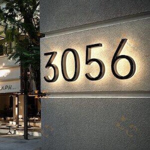 Energy-Efficient LED Address Sign - Illuminated House Numbers for Improved Curb Appeal