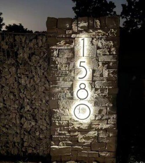 Versatile Lighted House Numbers - Freestanding or Wall Mounted - Weather-resistant Address Sign