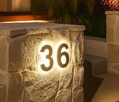 Versatile Lighted House Numbers - Freestanding or Wall Mounted - Weather-resistant Address Sign