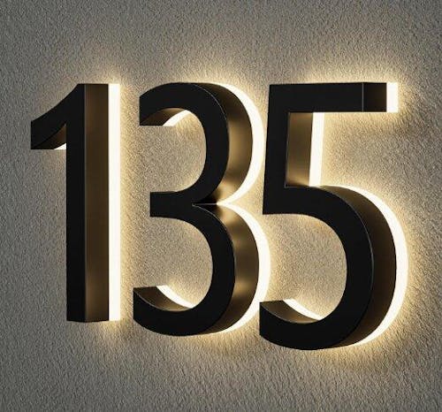 Versatile Lighted House Numbers - Freestanding or Wall Mounted - Weather-resistant Address Sign