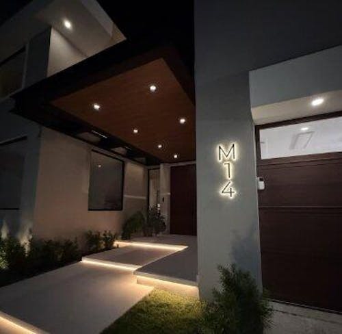 Versatile Lighted House Numbers - Freestanding or Wall Mounted - Weather-resistant Address Sign