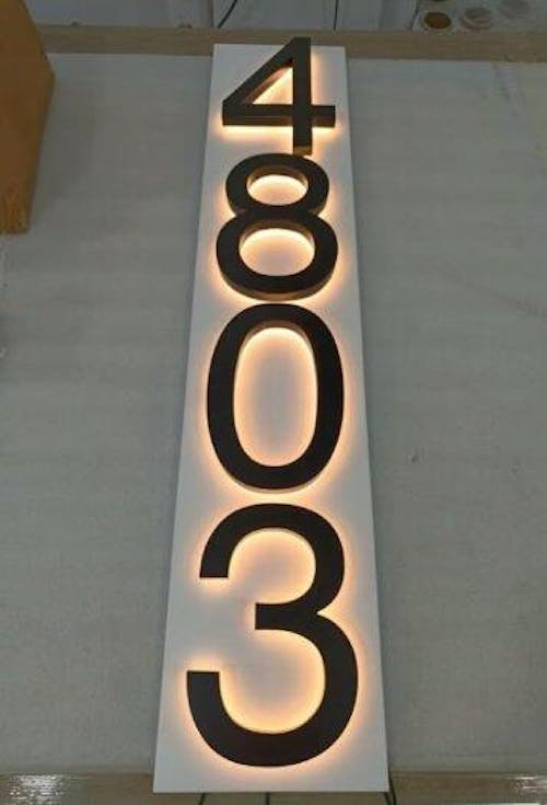 Energy-Efficient LED Address Sign - Illuminated House Numbers for Improved Curb Appeal