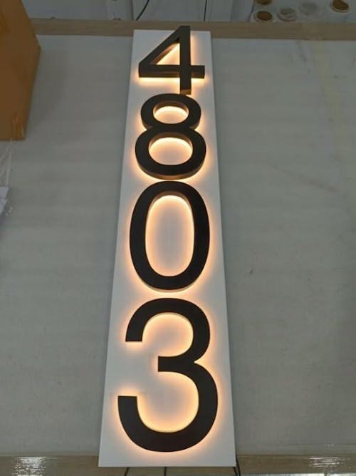 Versatile Lighted House Numbers - Freestanding or Wall Mounted - Weather-resistant Address Sign