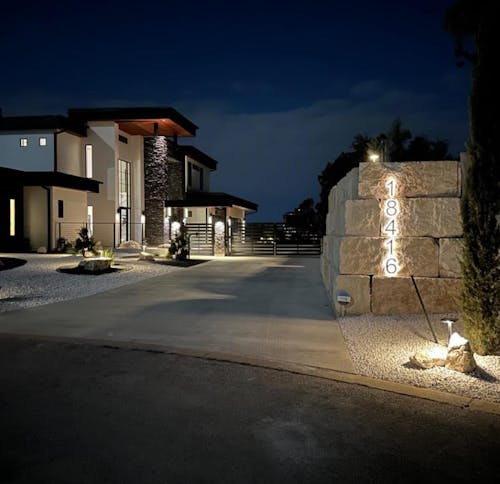 Versatile Lighted House Numbers - Freestanding or Wall Mounted - Weather-resistant Address Sign