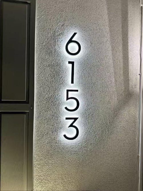 Versatile Lighted House Numbers - Freestanding or Wall Mounted - Weather-resistant Address Sign