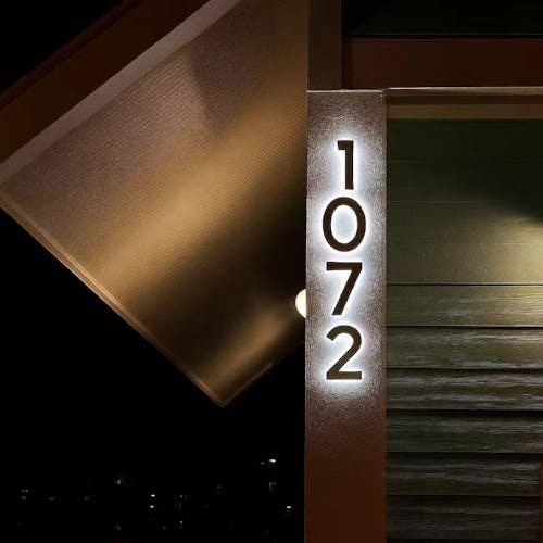 Versatile Lighted House Numbers - Freestanding or Wall Mounted - Weather-resistant Address Sign