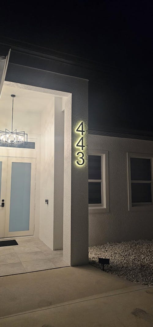 Versatile Lighted House Numbers - Freestanding or Wall Mounted - Weather-resistant Address Sign