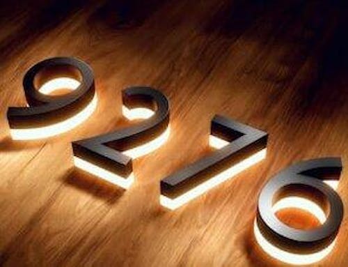 Versatile Lighted House Numbers - Freestanding or Wall Mounted - Weather-resistant Address Sign