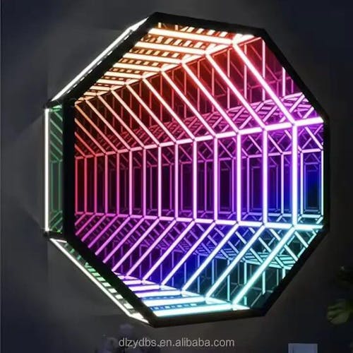 Infinity Mirror Light Box - LED Custom Neon Sign, Personalized 3D Illuminated Name Sign for Wedding, Bar, Room Decor, Gift