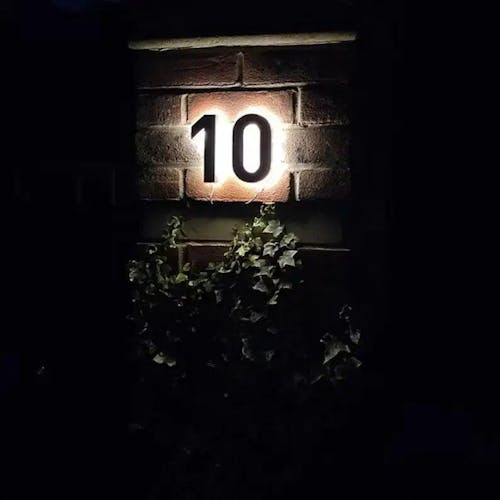 Modern Backlit House Numbers on Backplate Stylish Illuminated Address Signs Mounting Panel