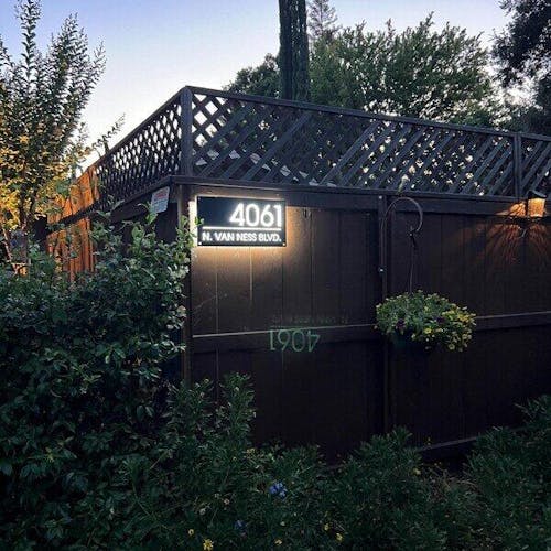 Customized Rectangle Shape Address Plaque with LEDs - Modern Design Lighted Address Marker