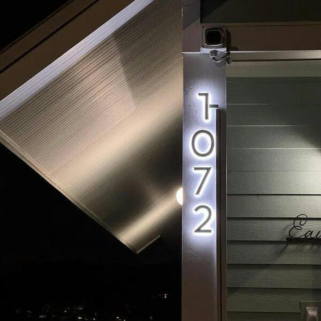 Versatile Lighted House Numbers - Freestanding or Wall Mounted - Weather-resistant Address Sign