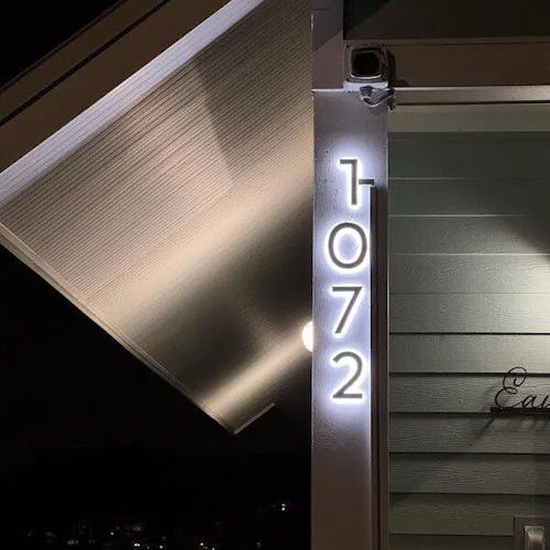 Versatile Lighted House Numbers - Freestanding or Wall Mounted - Weather-resistant Address Sign