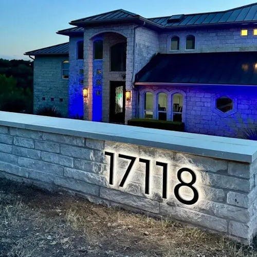 Versatile Lighted House Numbers - Freestanding or Wall Mounted - Weather-resistant Address Sign