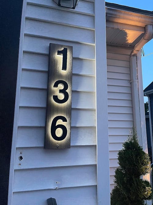 Versatile Lighted House Numbers - Freestanding or Wall Mounted - Weather-resistant Address Sign