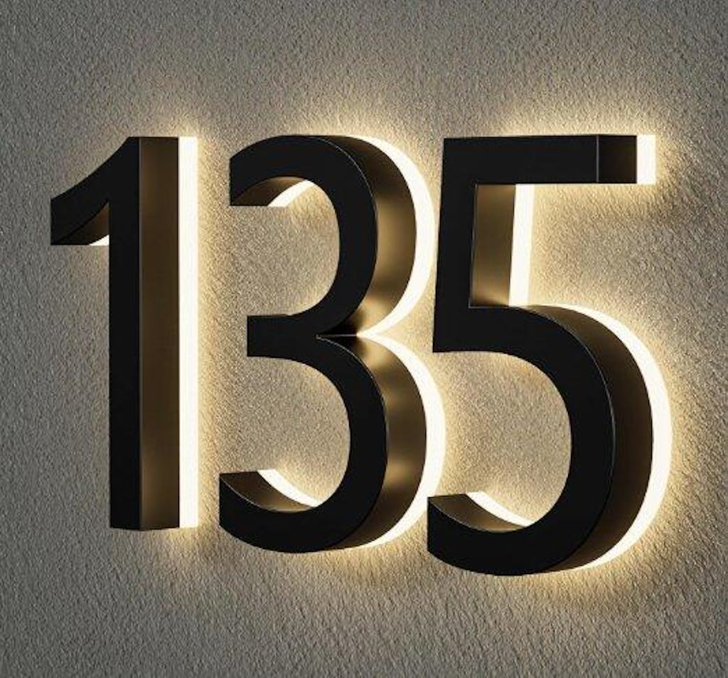 Versatile Lighted House Numbers - Freestanding or Wall Mounted - Weather-resistant Address Sign