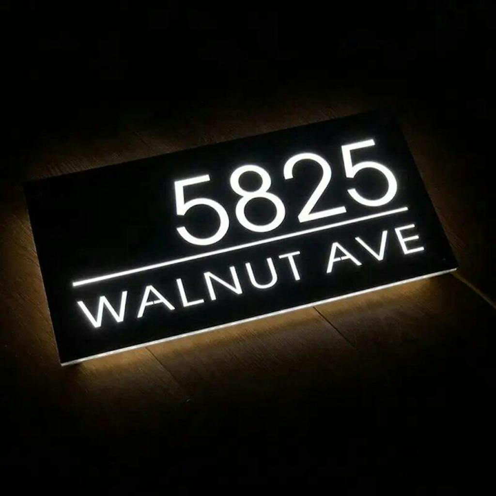 Make Your Address Visible with a Lighted House Number Plaque - Perfect for Any Home