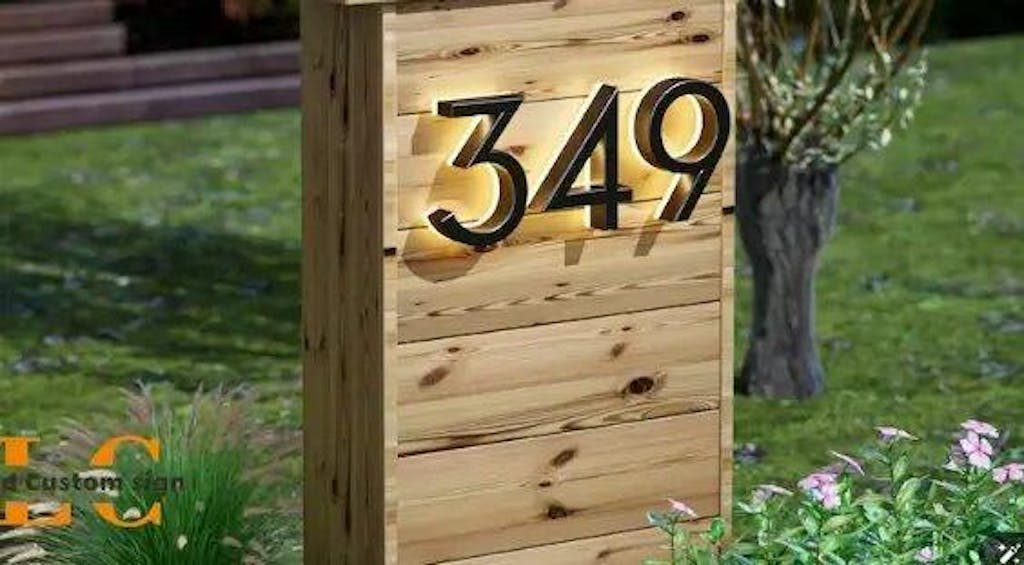 Versatile Lighted House Numbers - Freestanding or Wall Mounted - Weather-resistant Address Sign