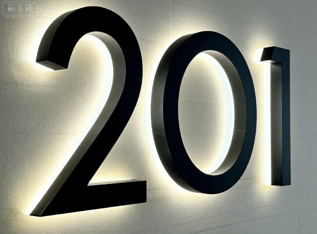 Versatile Lighted House Numbers - Freestanding or Wall Mounted - Weather-resistant Address Sign