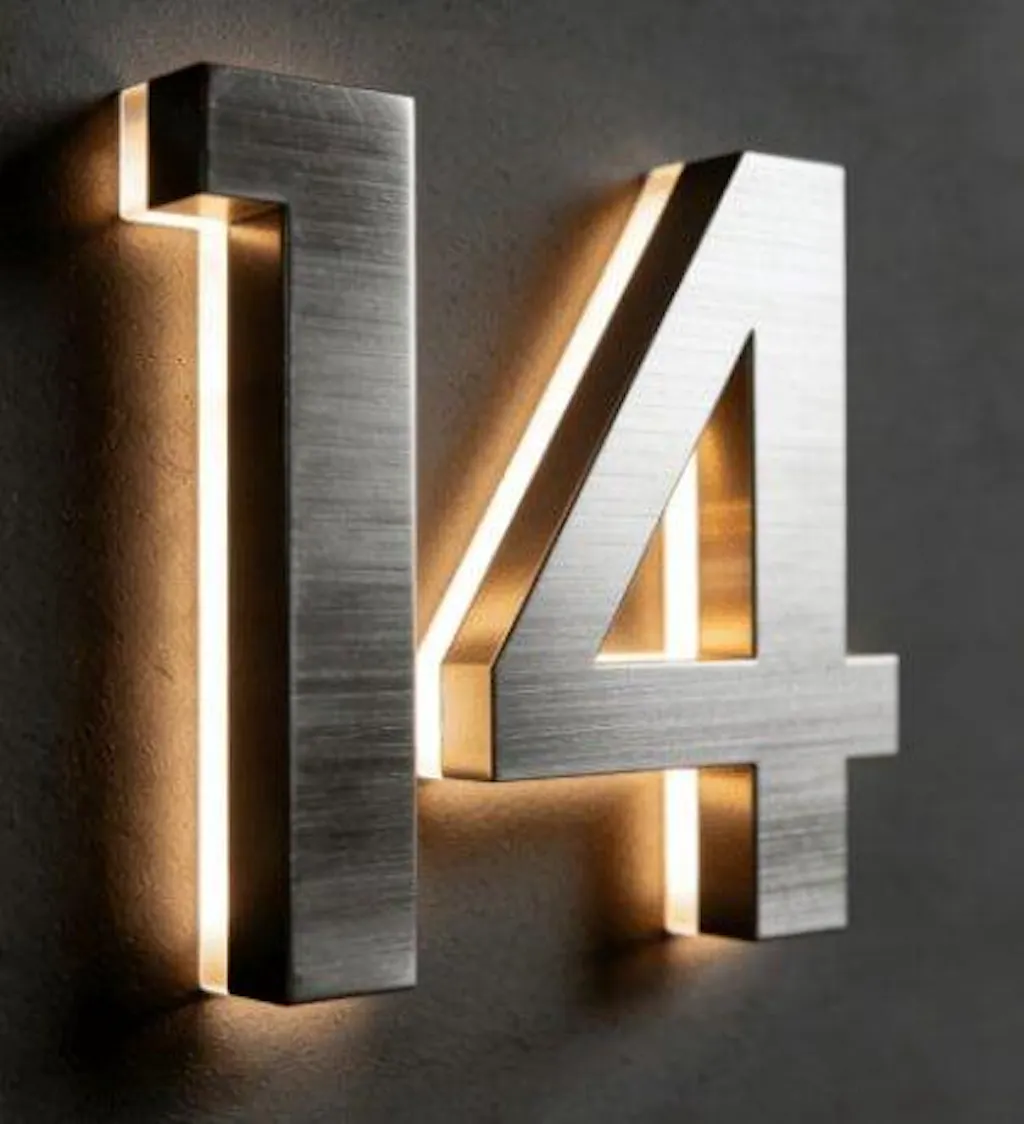 Versatile Lighted House Numbers - Freestanding or Wall Mounted - Weather-resistant Address Sign