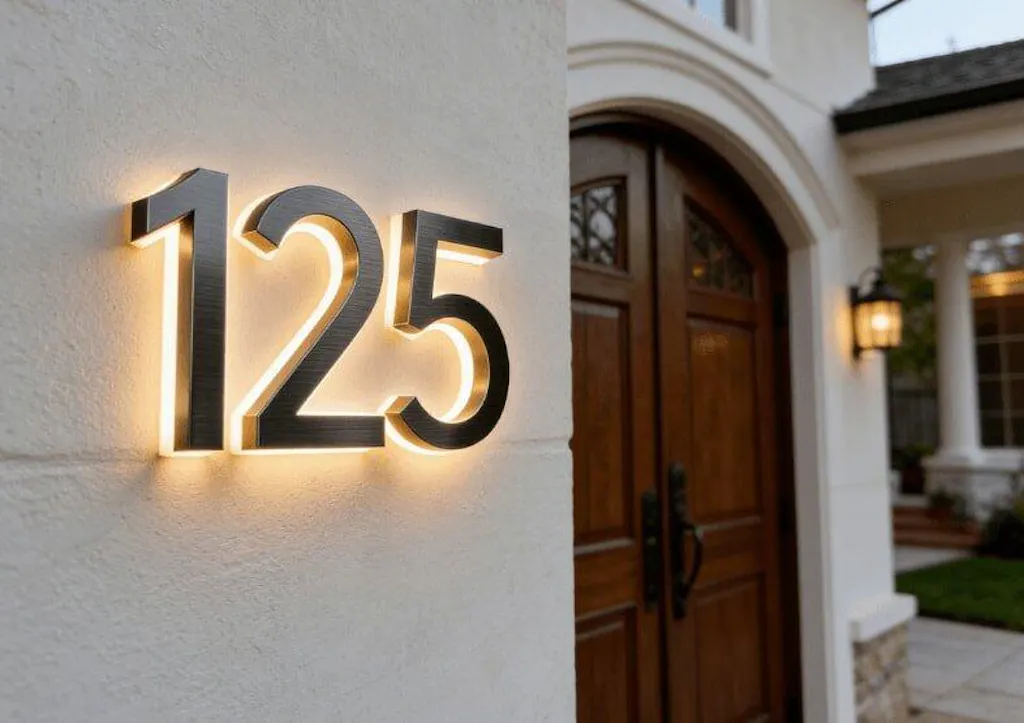 Versatile Lighted House Numbers - Freestanding or Wall Mounted - Weather-resistant Address Sign
