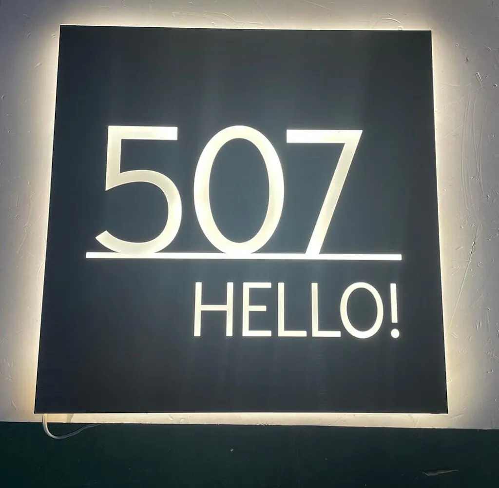 Customized Rectangle Shape Address Plaque with LEDs - Modern Design Lighted Address Marker