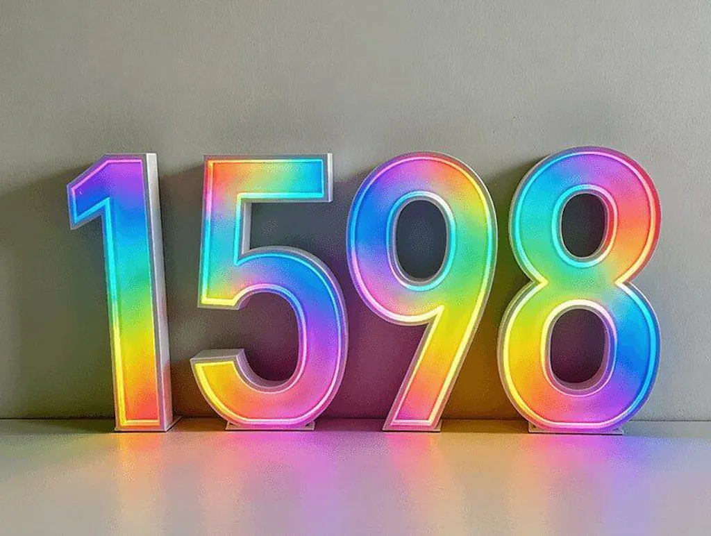 Backlit LED Stainless Steel Address Numbers - Modern Lighted House Signs in Brushed Silver Texture