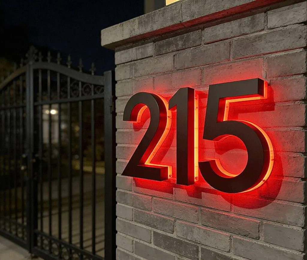 Versatile Lighted House Numbers - Freestanding or Wall Mounted - Weather-resistant Address Sign