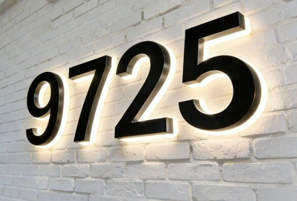 Versatile Lighted House Numbers - Freestanding or Wall Mounted - Weather-resistant Address Sign