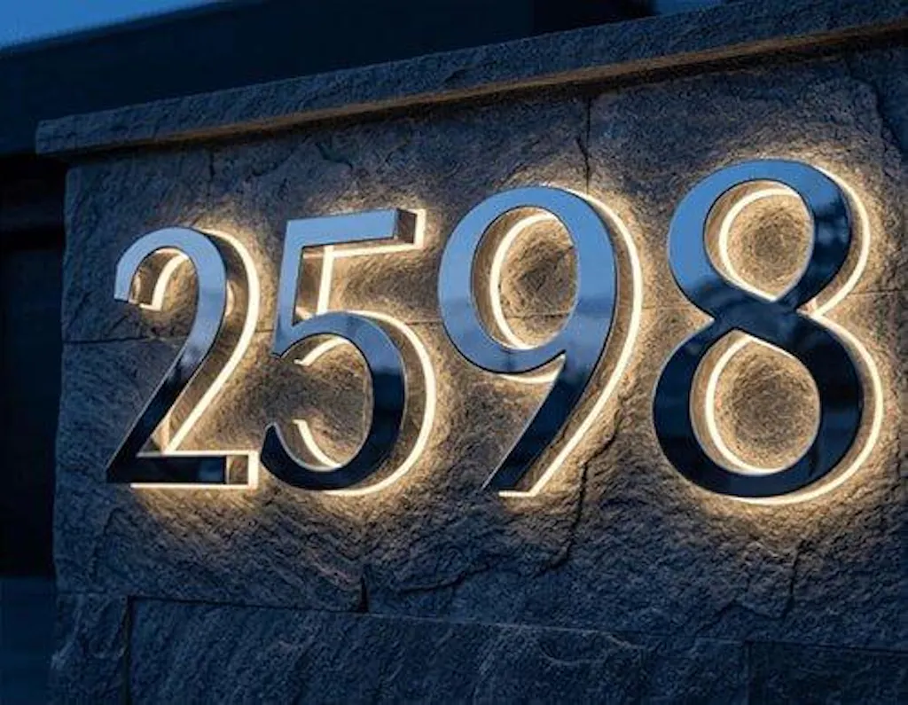 Contemporary Lighted House Numbers RGB Address Display Visually Striking for Nighttime Navigation