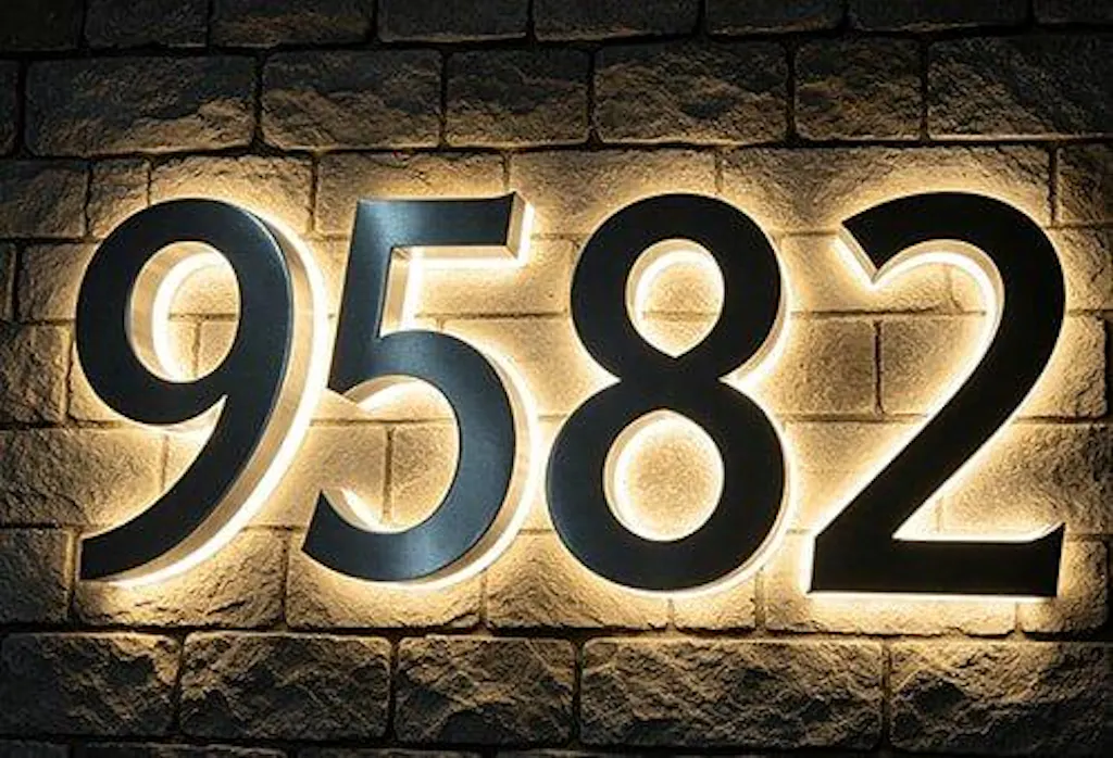 Energy-Efficient LED Address Sign - Illuminated House Numbers for Improved Curb Appeal
